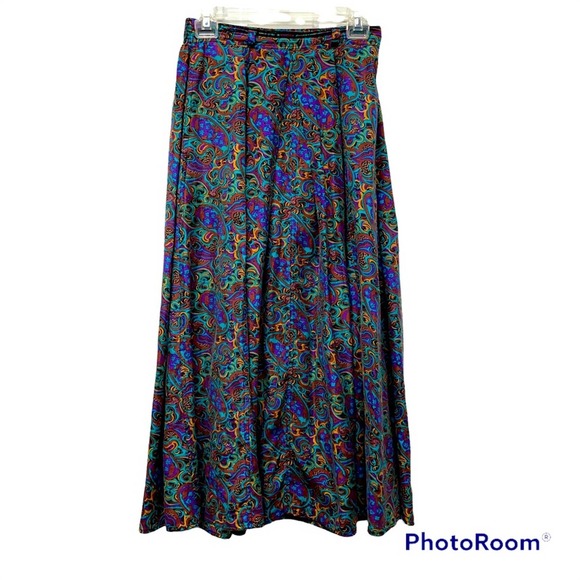 Diane Gilman Dresses & Skirts - Vintage 70s Boho SILK Paisley DIANE GILMAN Long Maxi Skirt Size Small